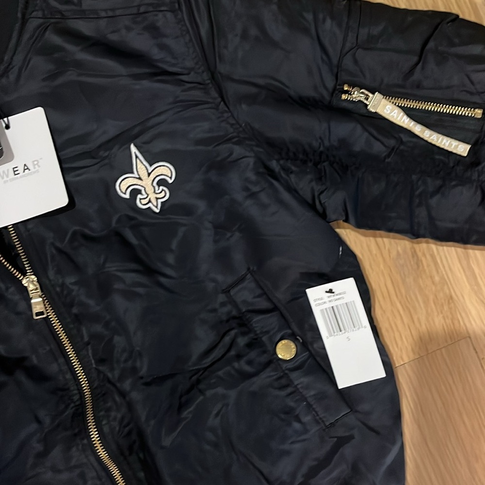 New Orleans Saints Wear By Erin Andrews Bomber Jacket-NWT - Picture 3 of 7